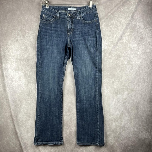Vtg Y2K Lee Slender Secret Lower Waist Boot Cut 10 Med Embroidered Rhinestones - Picture 1 of 8